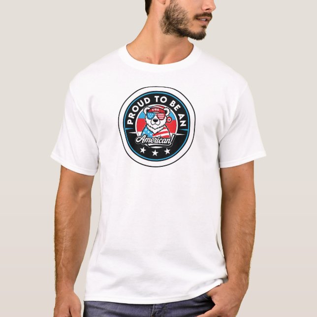 T-shirt Fier D'Être Un Américain (Devant)