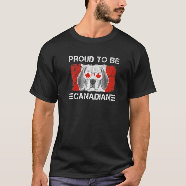 T-shirt Fier d'être un Amoureux des chiens du drapeau cana (Devant)