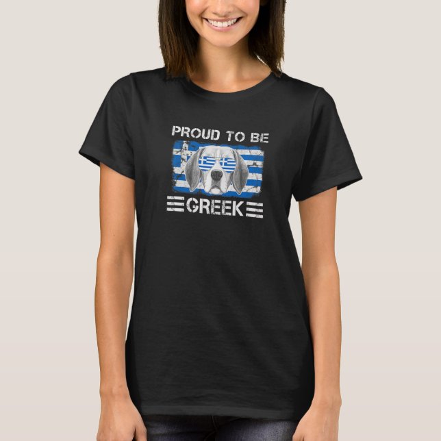 T-shirt Fier d'être un Amoureux des chiens du drapeau grec (Devant)