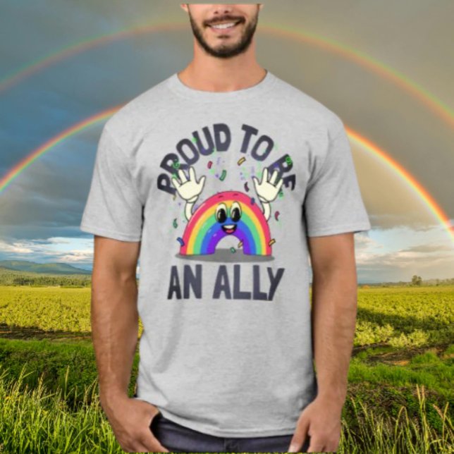 T-shirt Fier D'Être Un Arc En Ciel Allié (Créateur téléchargé)