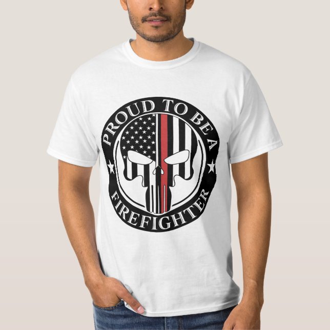 T-shirt Fier D'Être Un Pompier (Devant)