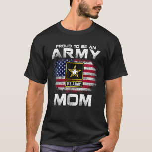 T-shirt Fier D'Être Une Mère De L'Armée Avec Drapeau Améri