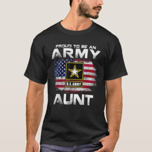 T-shirt Fier D'Être Une Tante De L'Armée Avec Drapeau Amér