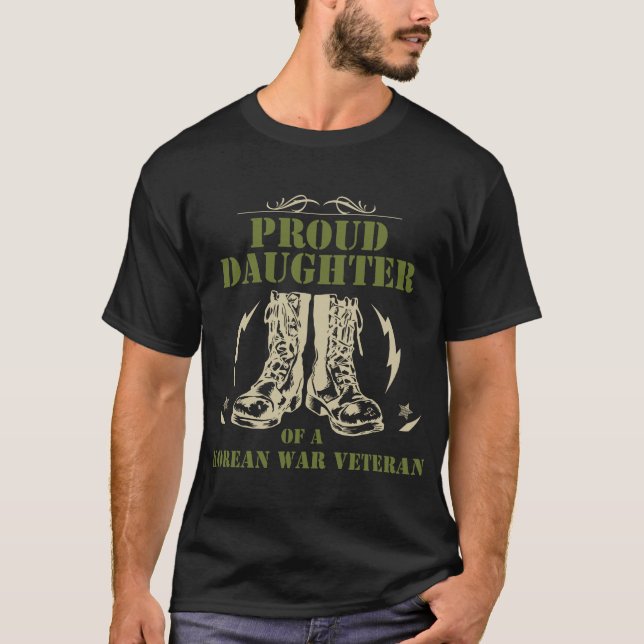 T-shirt Fier Fille D'Un Vétéran De Guerre Coréen (Devant)