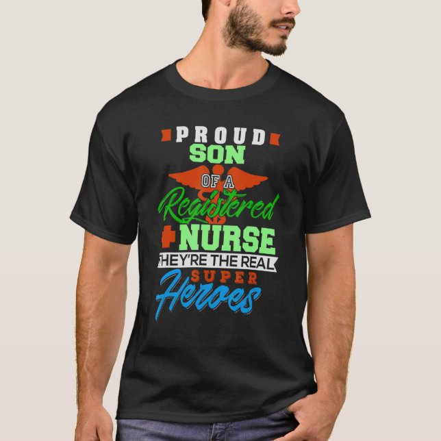 T-shirt Fier Fils D'Une Infirmière Cool Infirmière Agréabl (Devant)