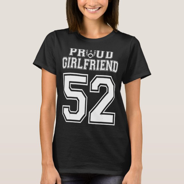 T-shirt Fier Football Personnalisé Girlfriend Numéro 52 Pe (Devant)
