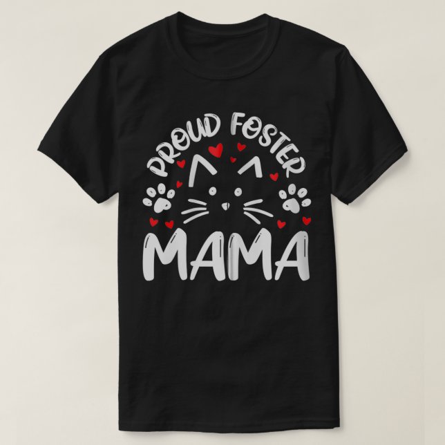 T-shirt Fier Foster Mama Kitty Chat Feline Secourir Maman  (Design devant)