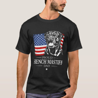 T-shirt Fier Français Mastiff drapeau américain Chien patr