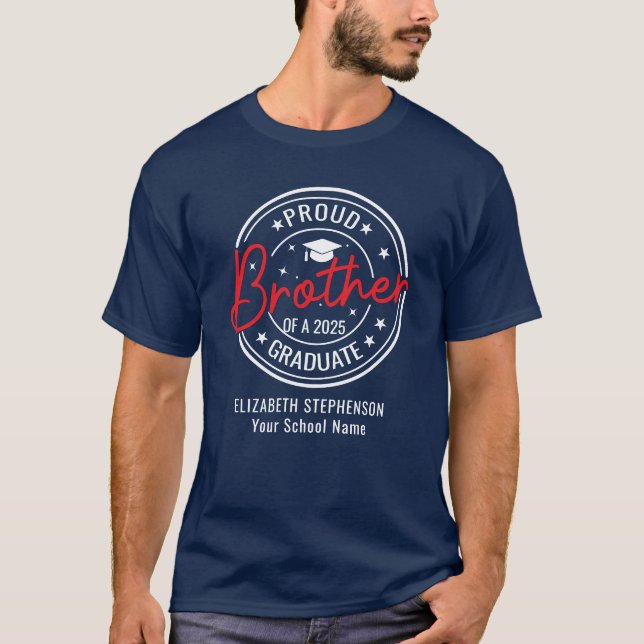 T-shirt Fier Frère de la famille de diplômés jumelage (Devant)