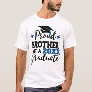 T-shirt Fier frère d'un casquette noir bleu 2022 diplômé