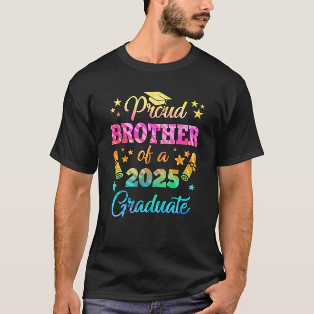 T-shirt Fier Frère D'Une Classe De 2025 Diplômé Senior 2 (Devant)