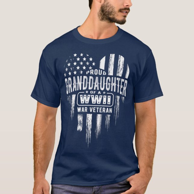 T-shirt Fier grand-fille 2ÈME GUERRE MONDIALE Vet Veterans (Devant)