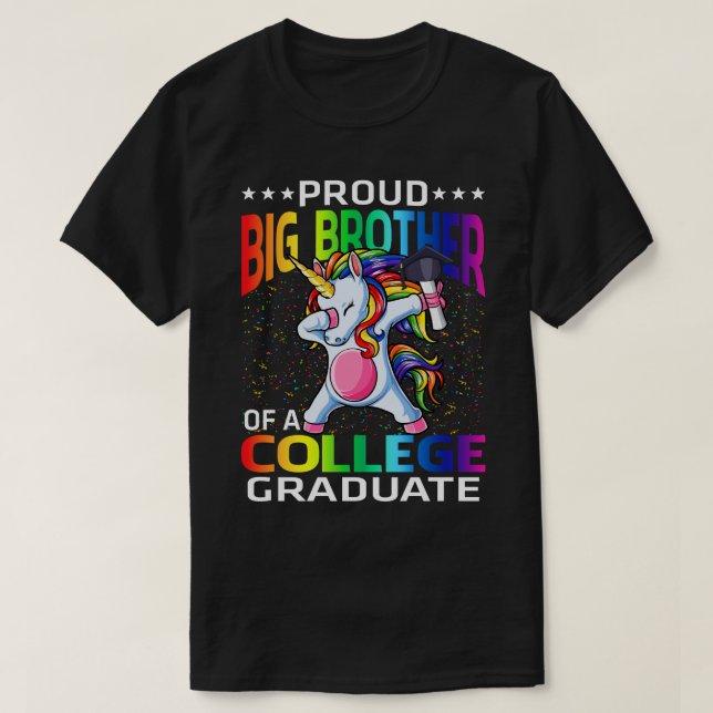 T-shirt Fier Grand Frère D'Une Unicorne Universitaire (Design devant)