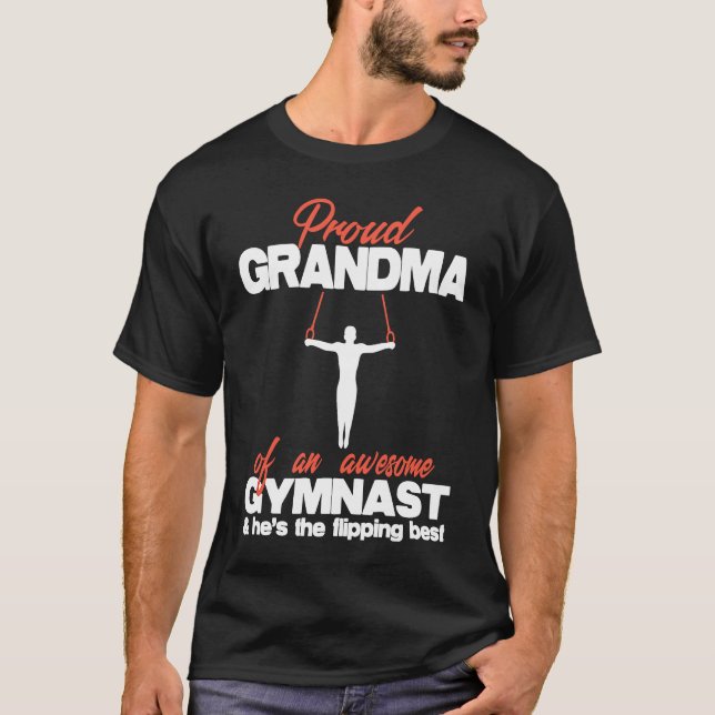 T-shirt Fier grand-mère d'un garçon génial Gymnaste Cercle (Devant)
