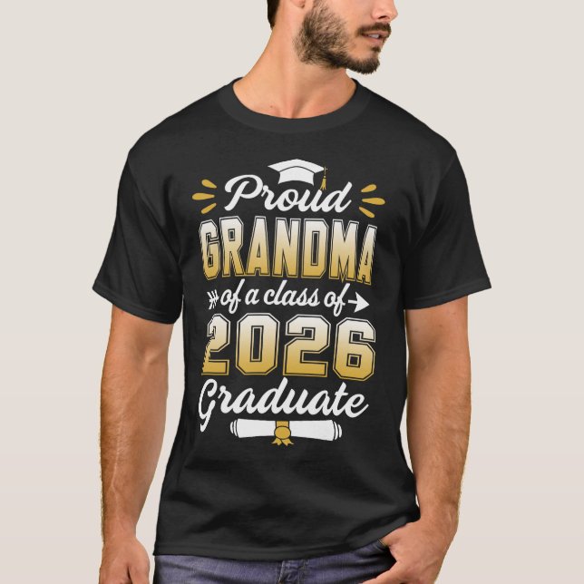 T-shirt Fier Grand-Mère D'Une Classe De 2026 Diplômé Senio (Devant)