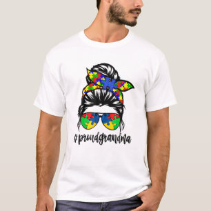 T-shirt Fier grand-mère Sensibilisation sur l'autisme Mess