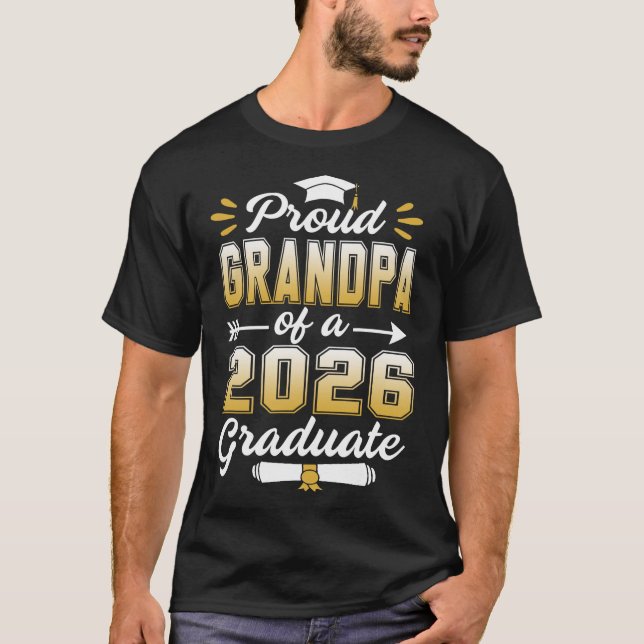 T-shirt Fier Grand-père Classe de 2026 Diplômé Senior 2026 (Devant)