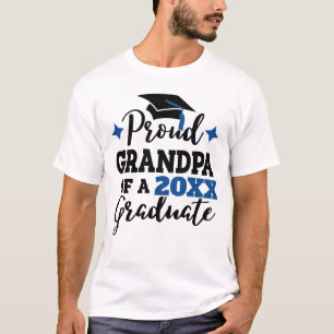 T-shirt Fier grand-père de 2022 diplômé noir bleu casquett