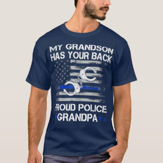 T-shirt Fier grand-père d'un policier Mon petit-fils