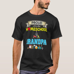 T-shirt Fier Homeschool Grand-Père Retour À L'École Papa F