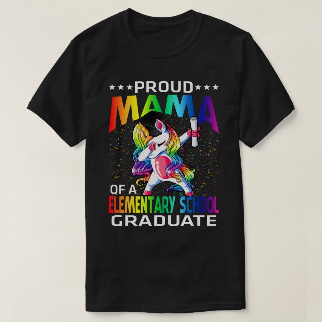 T-shirt Fier Mama D'Une Unicorne D'Études Primaires (Design devant)