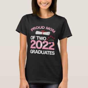 T-shirt Fier Maman De Deux Diplômés 2022 Twin Mama Senio