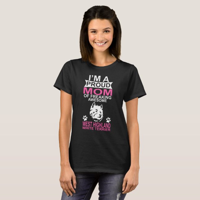 T-shirt Fier maman de West Highland White Terrier Chien (Devant entier)