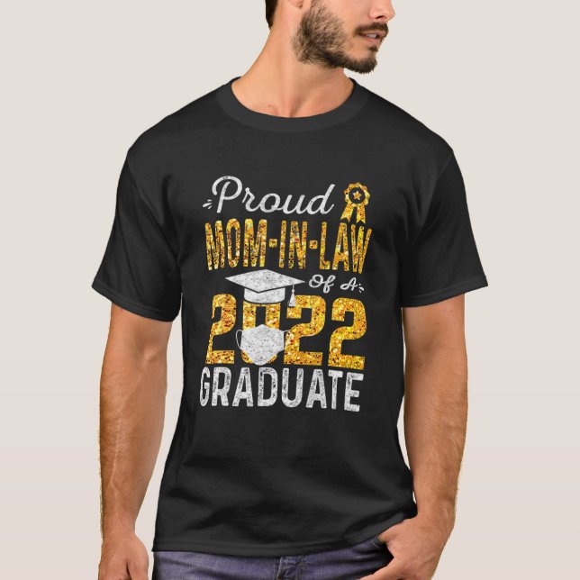 T-shirt Fier Maman D'Un Masque Visage De 2022 Pour Diplômé (Devant)
