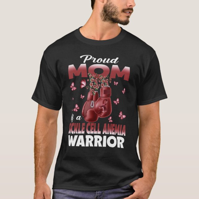 T-shirt Fier Maman D'Une Cellule De Faucille Anémie Guerri (Devant)