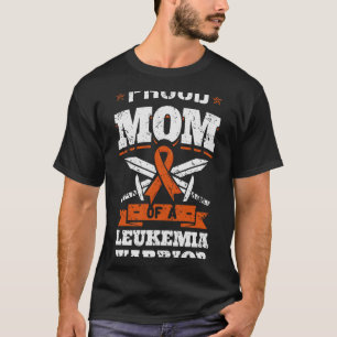 T-shirt Fier Maman D'Une Leucémie Guerrier Mère Sensibilis