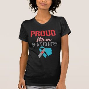 T-shirt Fier maman Fils diabétique Guerrier Sensibilisati