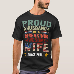 T-shirt Fier Mari D'Un Épouse Fou Et Fou Épouse Épouse Mar