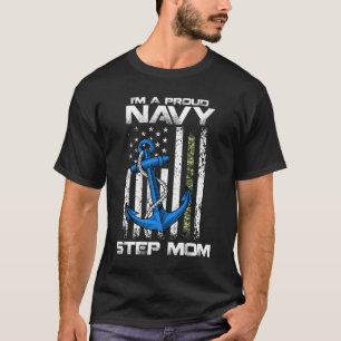 T-shirt Fier Marine Step Maman drapeau américain