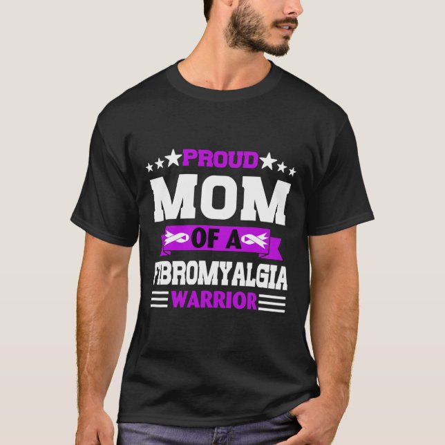 T-shirt Fier Mère Guerrier D'Une Sensibilisation Fibromyal (Devant)