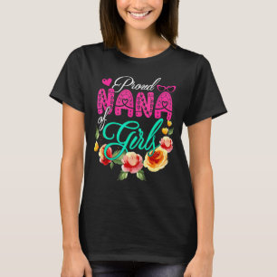 T-shirt Fier Nana De Filles Fleurs mignonnes Coeurs Mère D