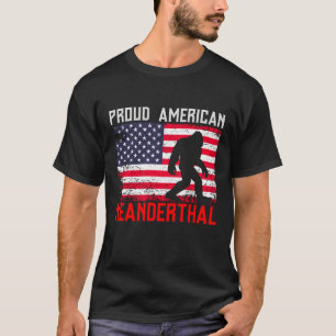 T-shirt Fier Nandertal américain États-Unis Drapeau & Bi