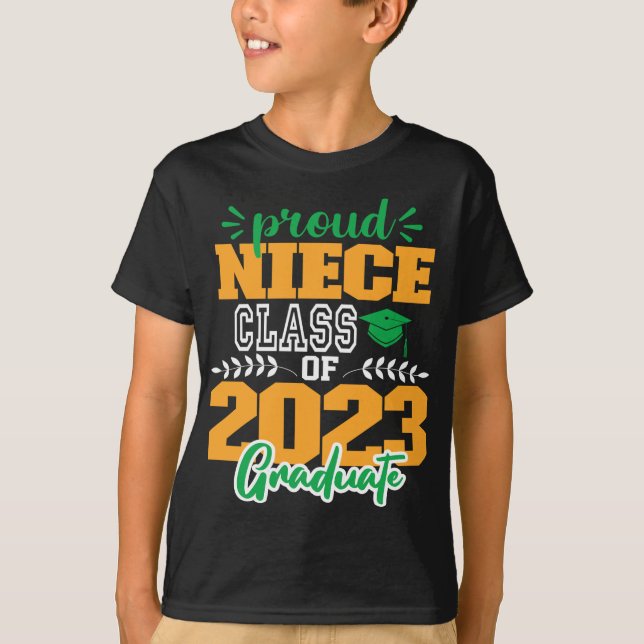 T-shirt Fier NIECE d'une classe de SCRIPT MODERNE 2023 (Devant)