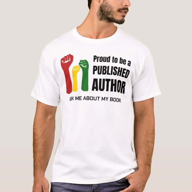 T-shirt FIER NOIR AUTEUR M'INTERROGER À propos de mon livr (Devant)