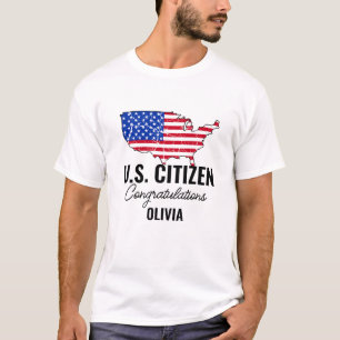 T-shirt Fier Nouveau Citoyen Américain – Carte de Citoyenn