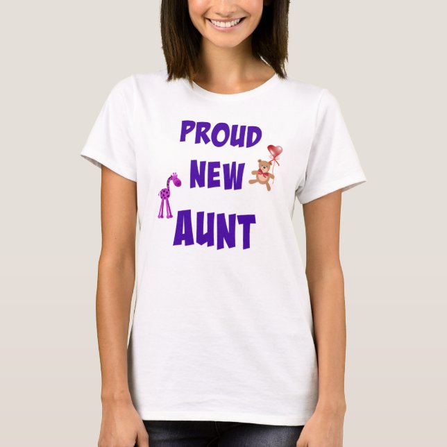 T-shirt Fier nouvelle tante (Devant)