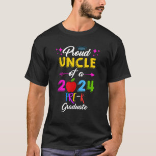 T-shirt Fier oncle de 2024 Pré K Famil de l'école maternel
