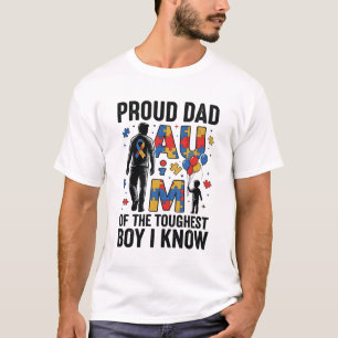 T-shirt Fier papa Autisme Garçon le plus dur Design vector