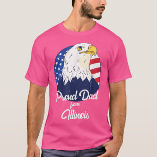 T-shirt Fier Papa De L'Illinois Bonne Fête des pères