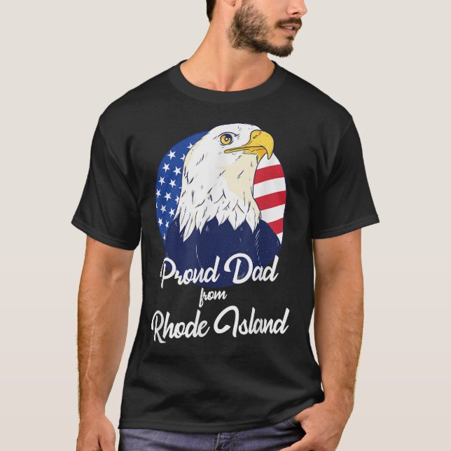 T-shirt Fier Papa De Rhode Island Bonne Fête des pères (Devant)