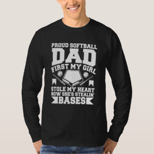 T-shirt Fier papa de softball Ma fille a volé mon coeur 2