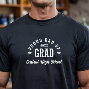 T-shirt Fier papa diplômé typographie universitaire remise