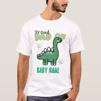 T-shirt Fier papa du nom de votre garçon ou de votre fille