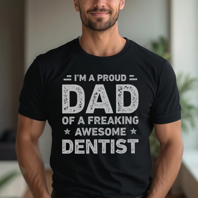 T-shirt Fier Papa D'Un Fou Fou Dentiste Dentiste Papa Drôl (Créateur téléchargé)