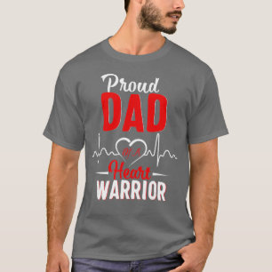 T-shirt Fier papa d'un guerrier du coeur chemise de sensib