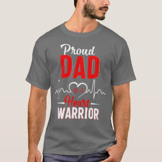 T-shirt Fier papa d'un guerrier du coeur chemise de sensib